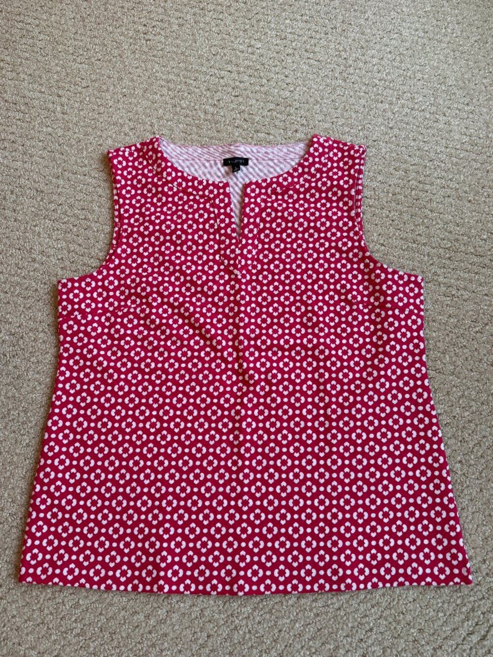 Talbots V-Neck Sleeveless Blouse -- Large